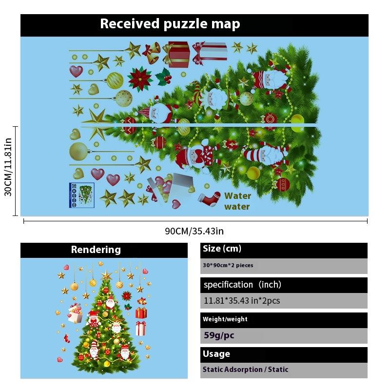 Santa Claus Christmas Ornaments Static Stickers Window Grilles Scene Arrangement Glass Doors Stickers Windows