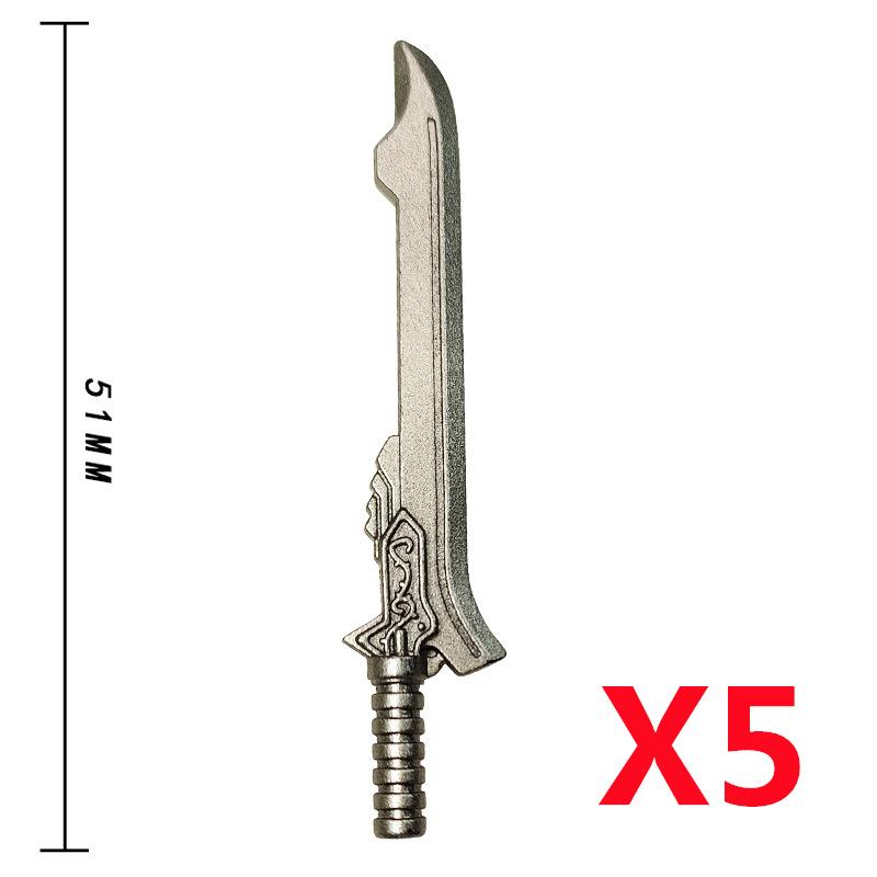MOC Medieval Military Anime Figures Weapons Building Blocks Toys Soldiers Shield Sword Bow Trident Ax Gun Hammer DIY Gifts K027