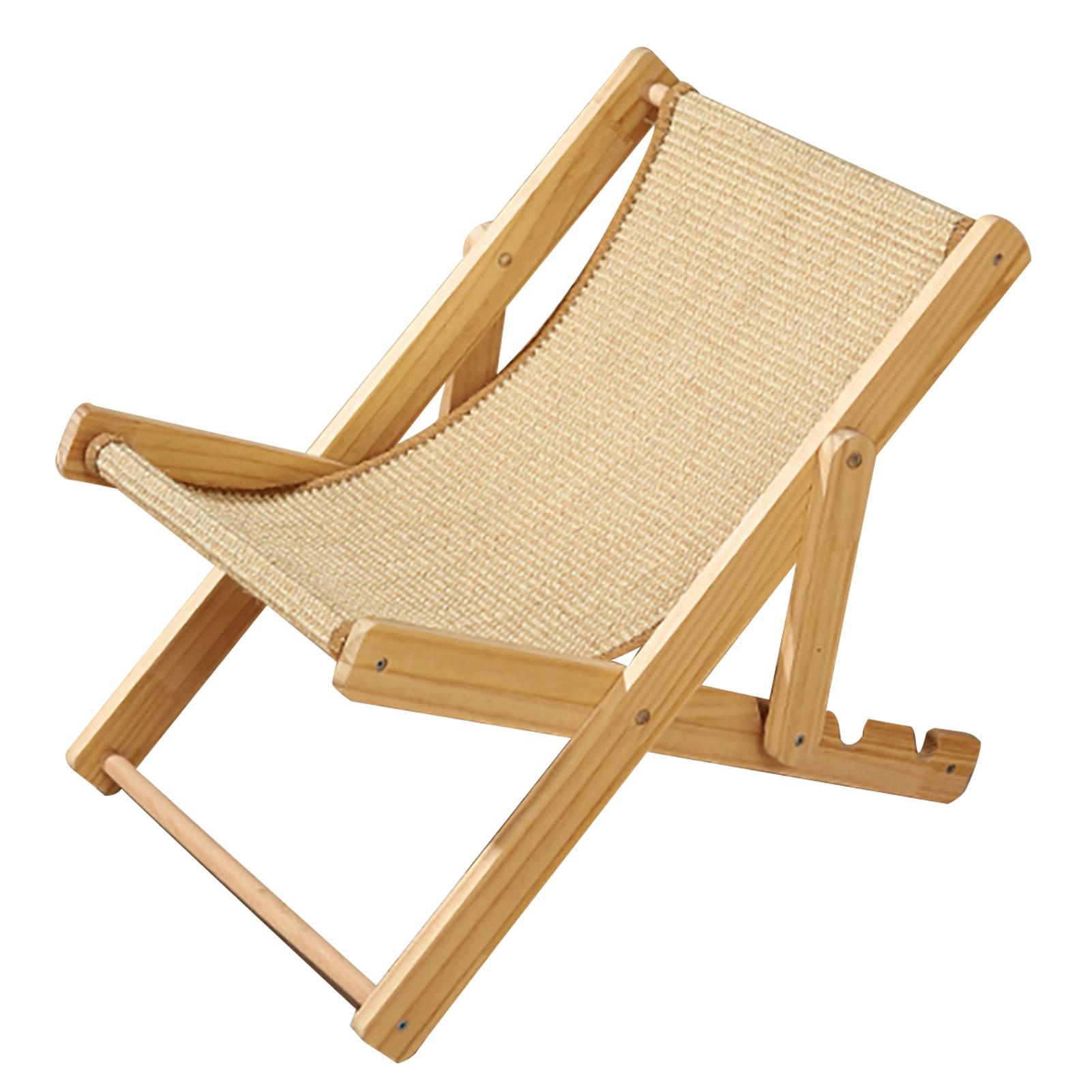 

Cat Hammock Bed 4 Gears Adjustable Breathable Wooden Raised Pet Bed for Indoor Kitten Sisal