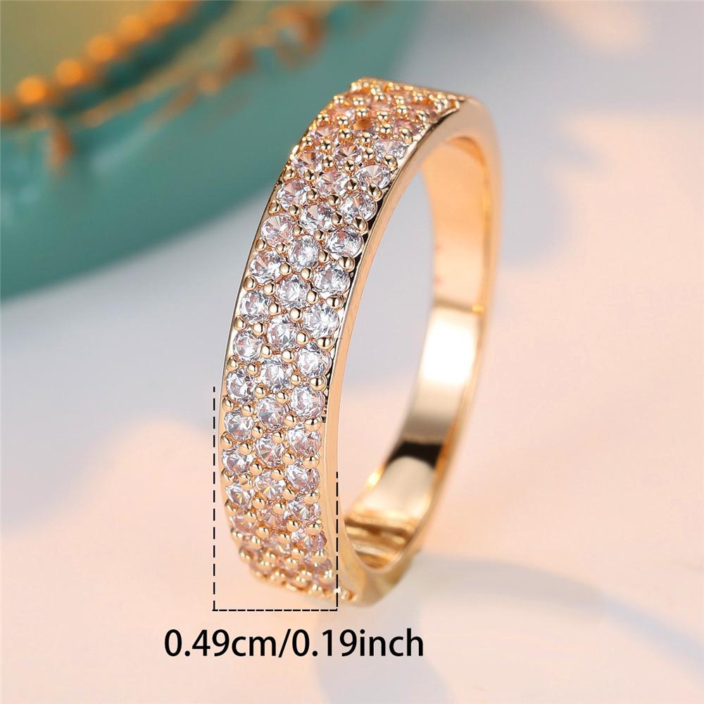 Trendy White Zircon Crystal Vintage Gold Color Wedding Bands Engagement Rings For Women Men Minimalist Jewelry