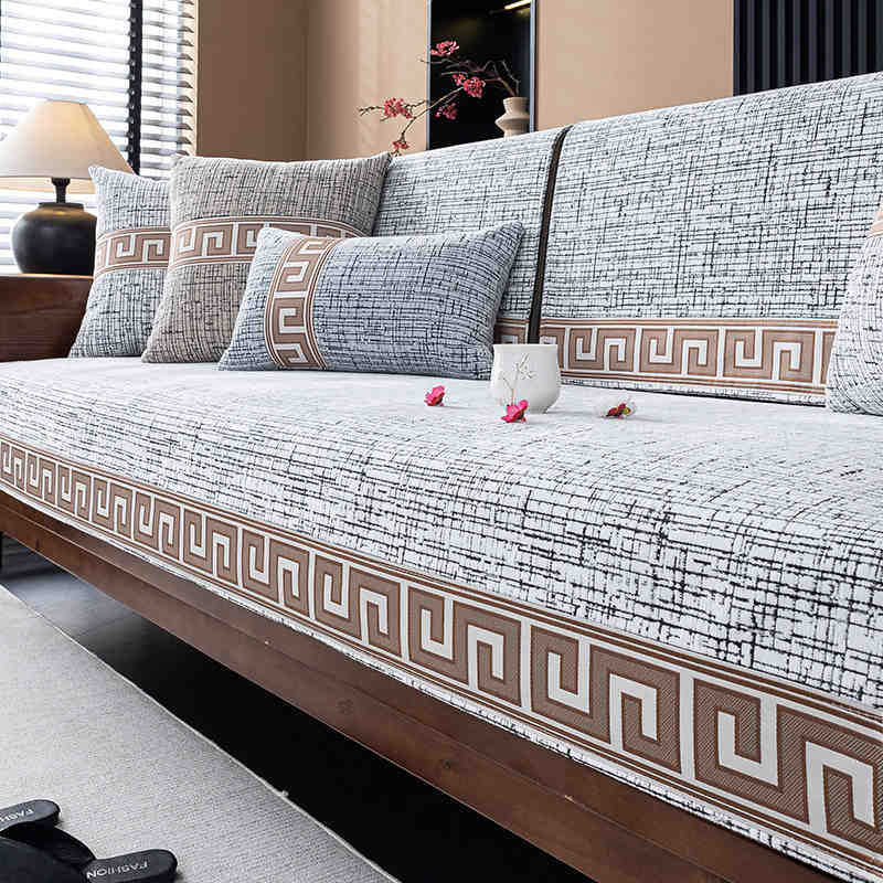 New Chinese Sofa Cushion, Universal Non-Slip In All Seasons, Advanced Seat Cushion  New Chenille Cover Cloth Towel