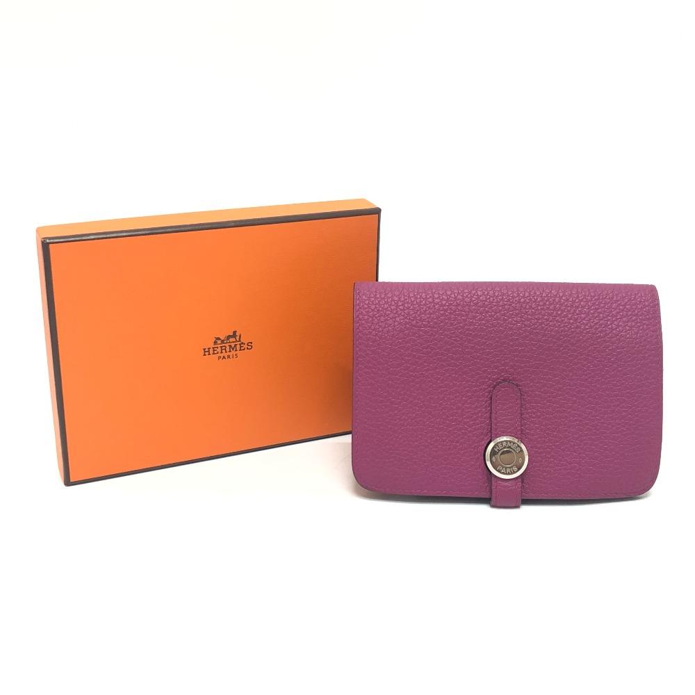 HERMES Dogon Compact Folding Wallet Taurillon Clemence (Estimated) Rose purple
