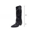 Riveted Leg Boots, High-heeled Boots, Thick Heeled Pointed Boots, Women's Boots