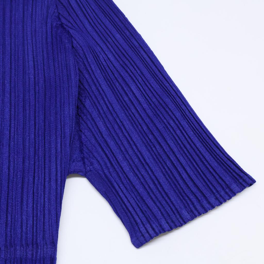 PLEATS PLEASE PP81-JH186 18AW Blue Half Zip Dress dress 3 purpleUsed