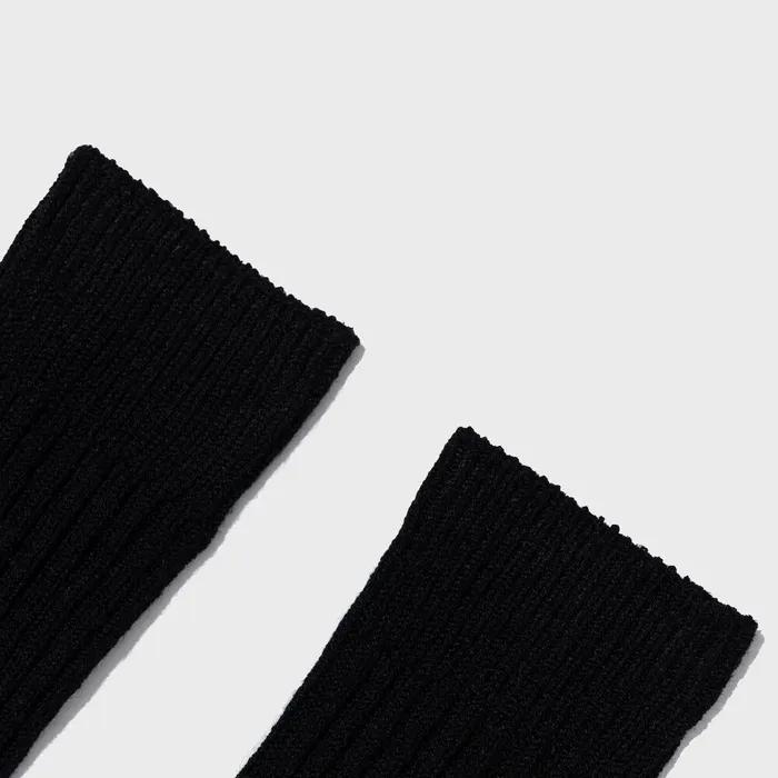 Classic Ribbed Knee Socks (Black)