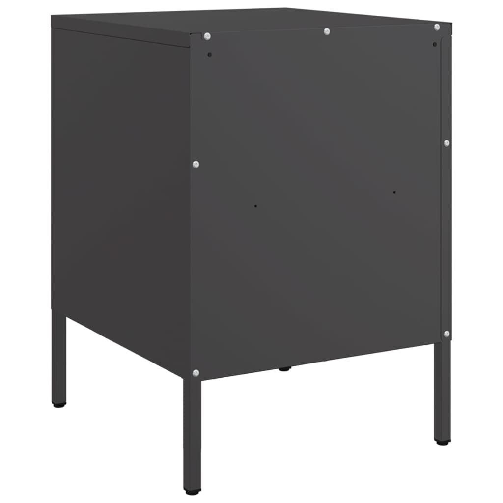 Nightstand Black 36 X 39 X 50.5 Cm Steel