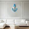 13" Nautical Wooden Wall Art with Hemp Rope Coastal Beach Theme Wall Hanging Ornament with Shells Starfishes for Home Bathroom Living Room Bedroom