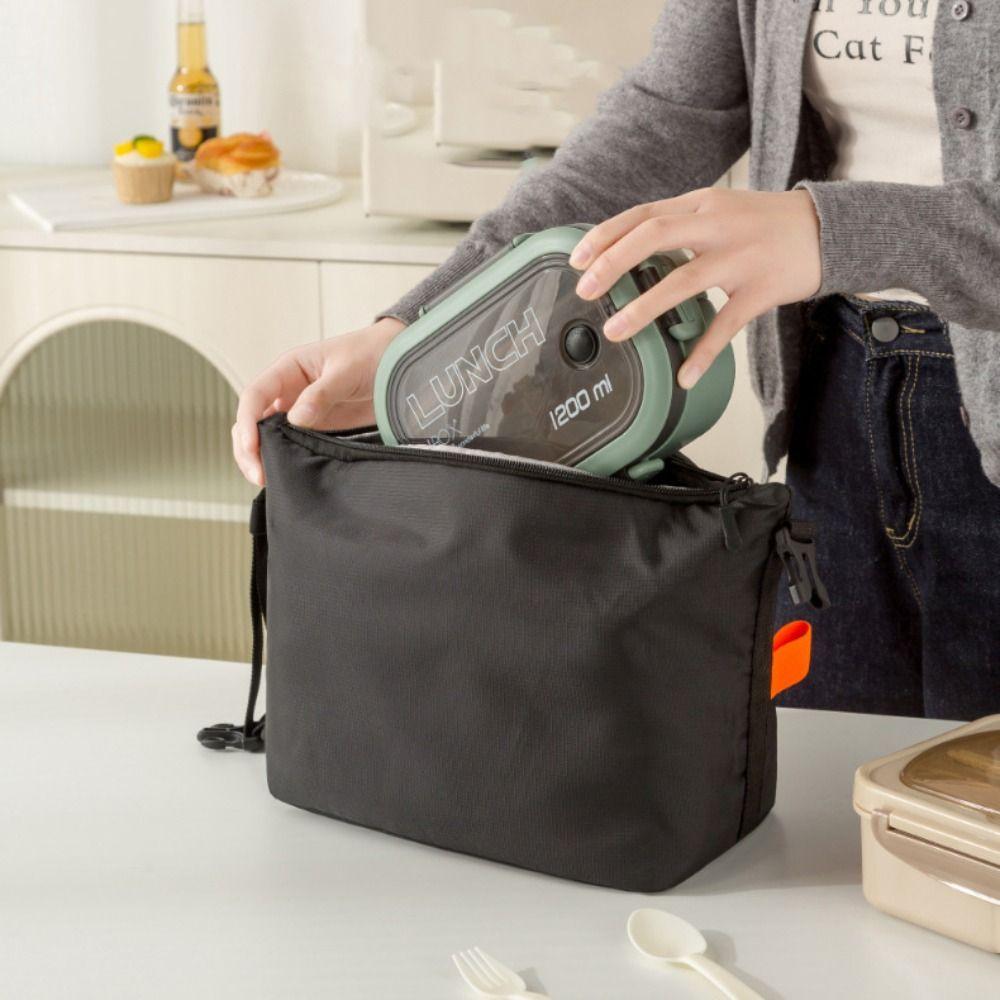Large Capacity Lunch Pack Portable Insulated Tote Bag Snack Bag Oxford Cloth Lunch Box Bag  Camping