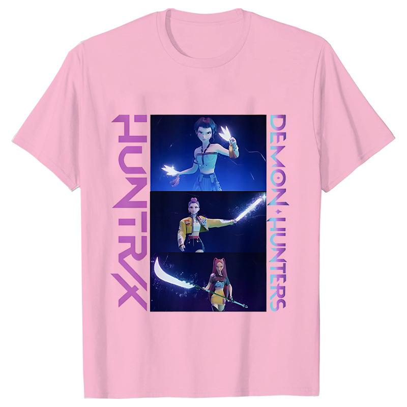 Movie KPop Demon Hunters Graphic Print T-shirt Rumi Mira Zoey Tshirt Saja Boys T Shirts Men's Women's Fashion Trend Streetwear