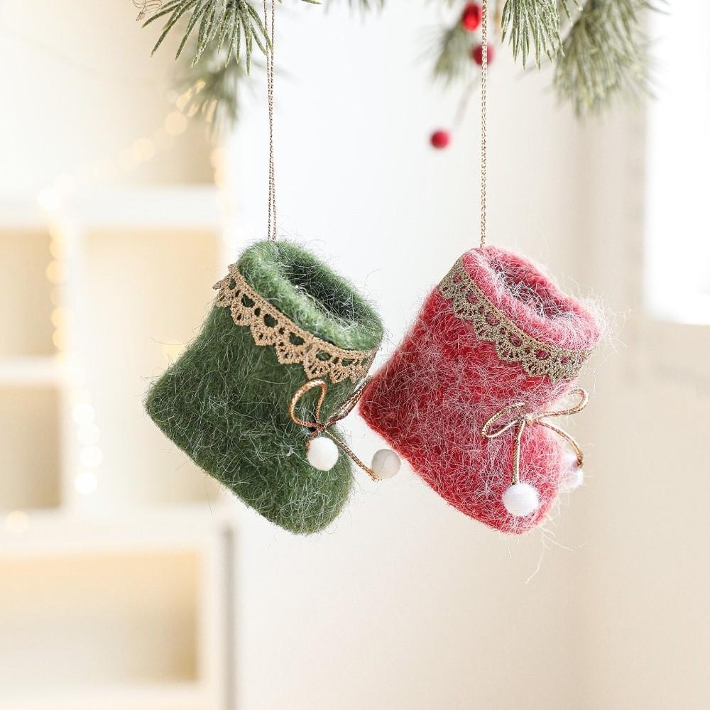 Plush Fabric Hanging Decoration Mini Mini Shoes Ornament Christmas Tree Pendant  Festive Home Decor