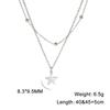 KKjoy Star Pendant Necklace for Women Silver Color Stainless Steel Beads Double Chain Collars Minimalist Jewelry Accessories New