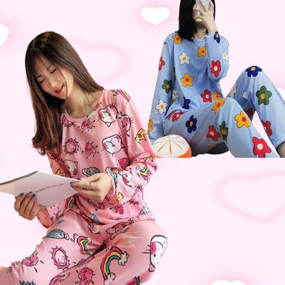 Damen Pyjamas Mode Langarm Herbst Home Kleidung Plus Größe Einfache Lose Anzug Oberbekleidung