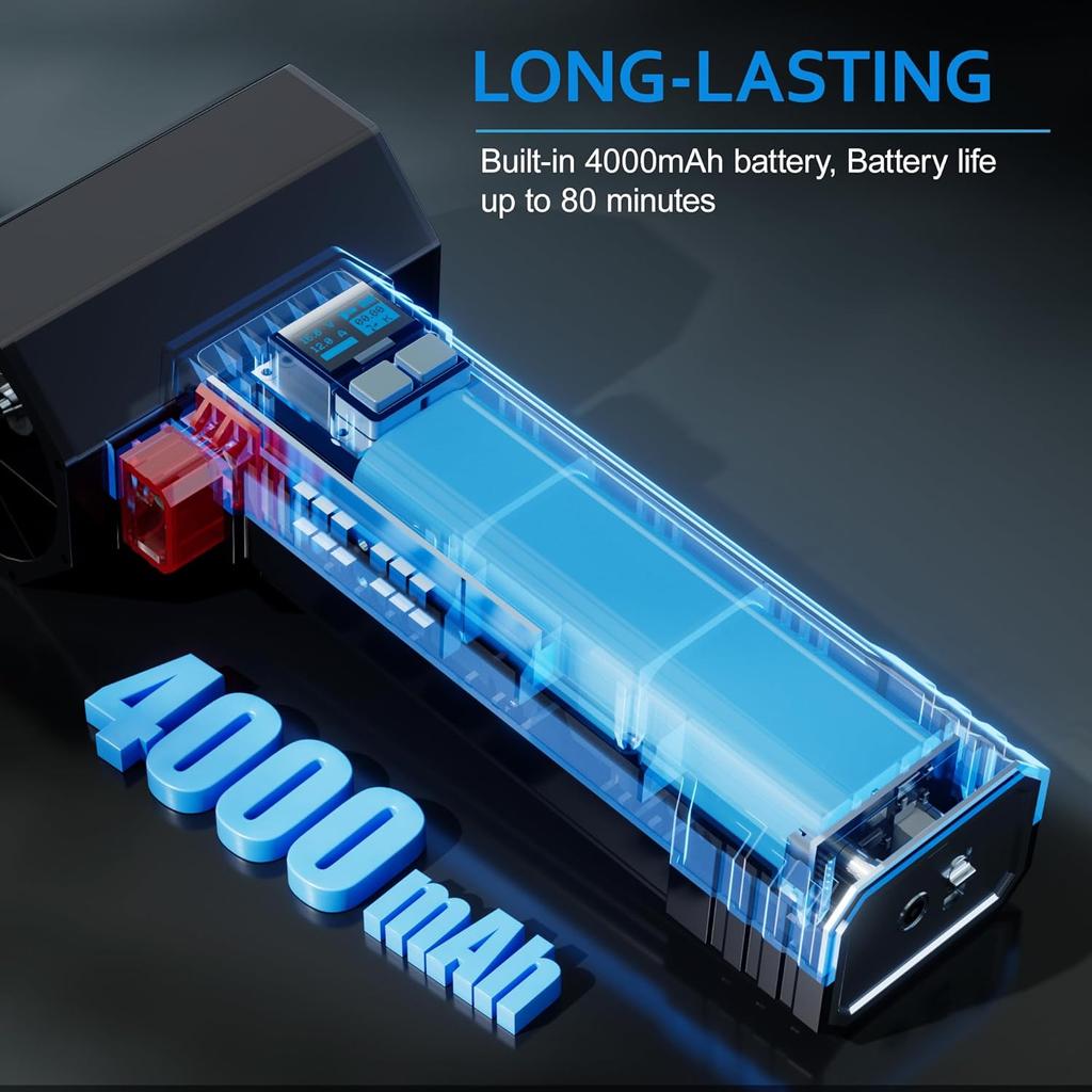 Durable And Safe Booster Portable Turbo Fan With Led Lighting Powerful Air Blower Brushless Durable High-Speed Powerful 4000Ma 1600G