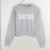 Sunshine House Autumn and Winter Export Fashion Loose Casual Printed Letters Pullover Short Women's Knitwear Sweater