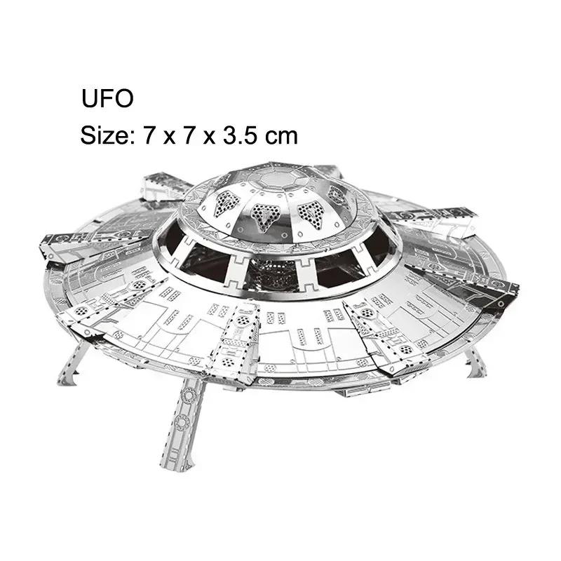 3D Metal Puzzle Ufo Diy Handmade Space Exploration Spacecraft Assembly Model Jigsaw Puzzle Toys For Adult Kids
