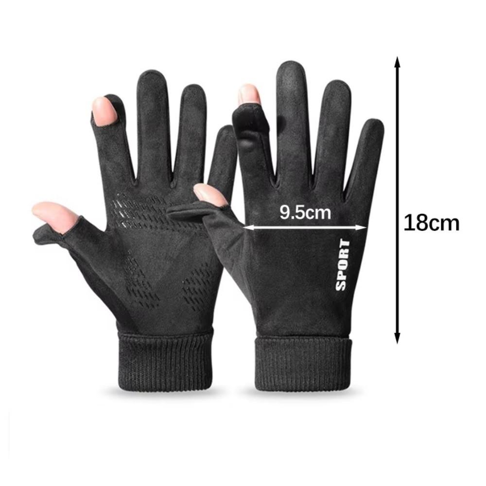 Anti-Slip Faux Suede Gloves Windproof Touch Screen Gloves Durable Cycling Gloves  Men Women