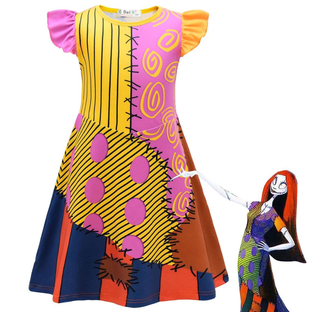 Christmas Eve Horror Sally Girl Dress, Halloween Children'S Dress + Bag 82152