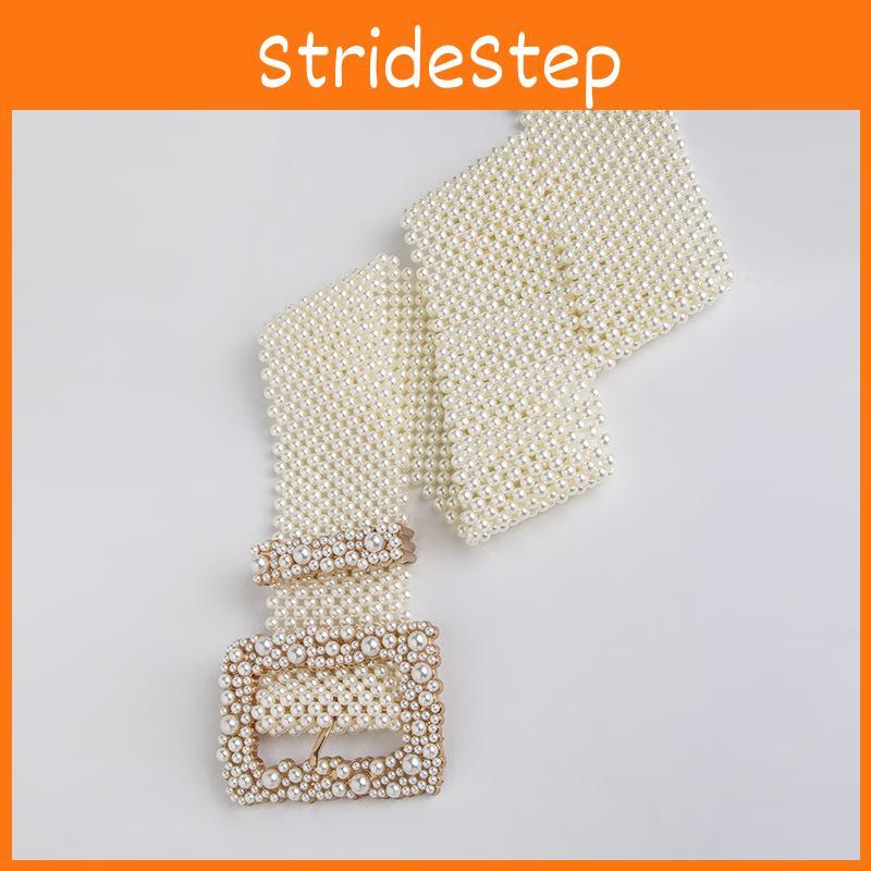 Waist Artificial Pearl Chain With Square Needle Buckle Design For Wear Daily