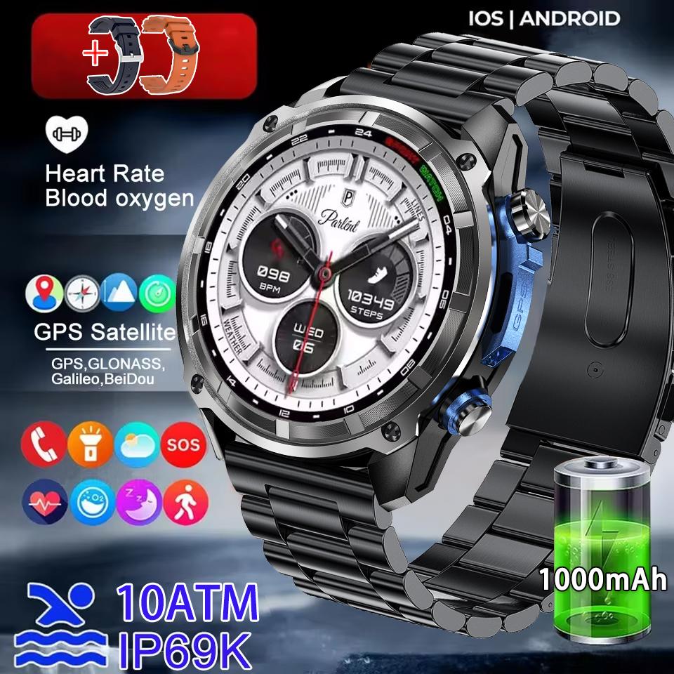 Men GPS New Offline Map Smart Watch 10ATM Waterproof 4GB Route Navigation Clock 1000mAh Battery Outdoors Military Watches