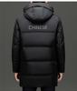 Winter 2024 Men's Mid-Length Hooded Business Casual White Duck Down Jacket