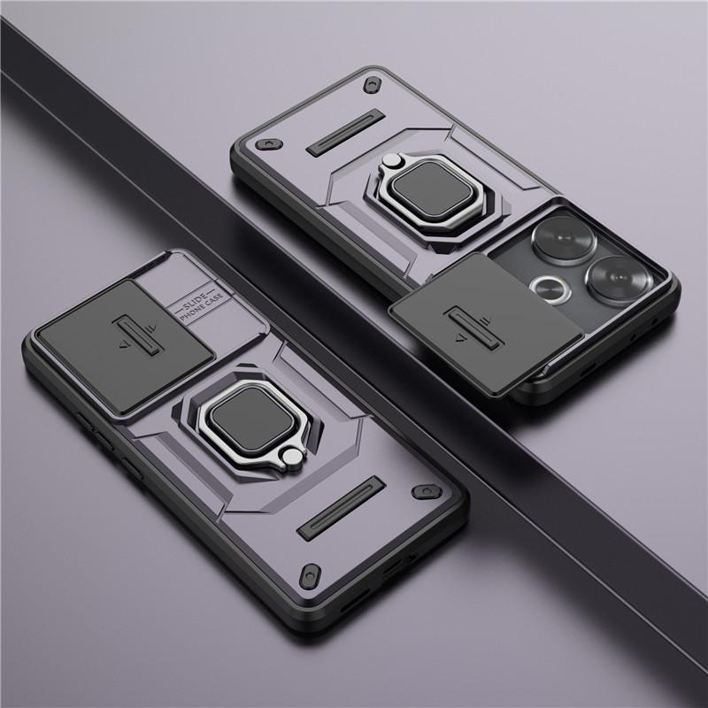 

Для POCO F6 5G Чехол для Xiaomi POCO F6 Чехол 6,67 дюйма Объектив Раздвижное Окно Защитная Броня Ударопрочный Держатель Магнитный Бампер For POCO F6 фиолетовый