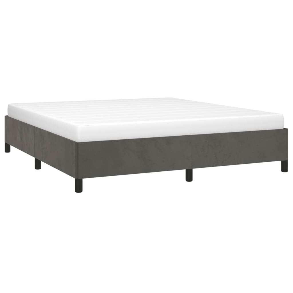 Vidaxl Bed Frame Without Mattress, Dark Gray, 160X200 Cm, Velvet