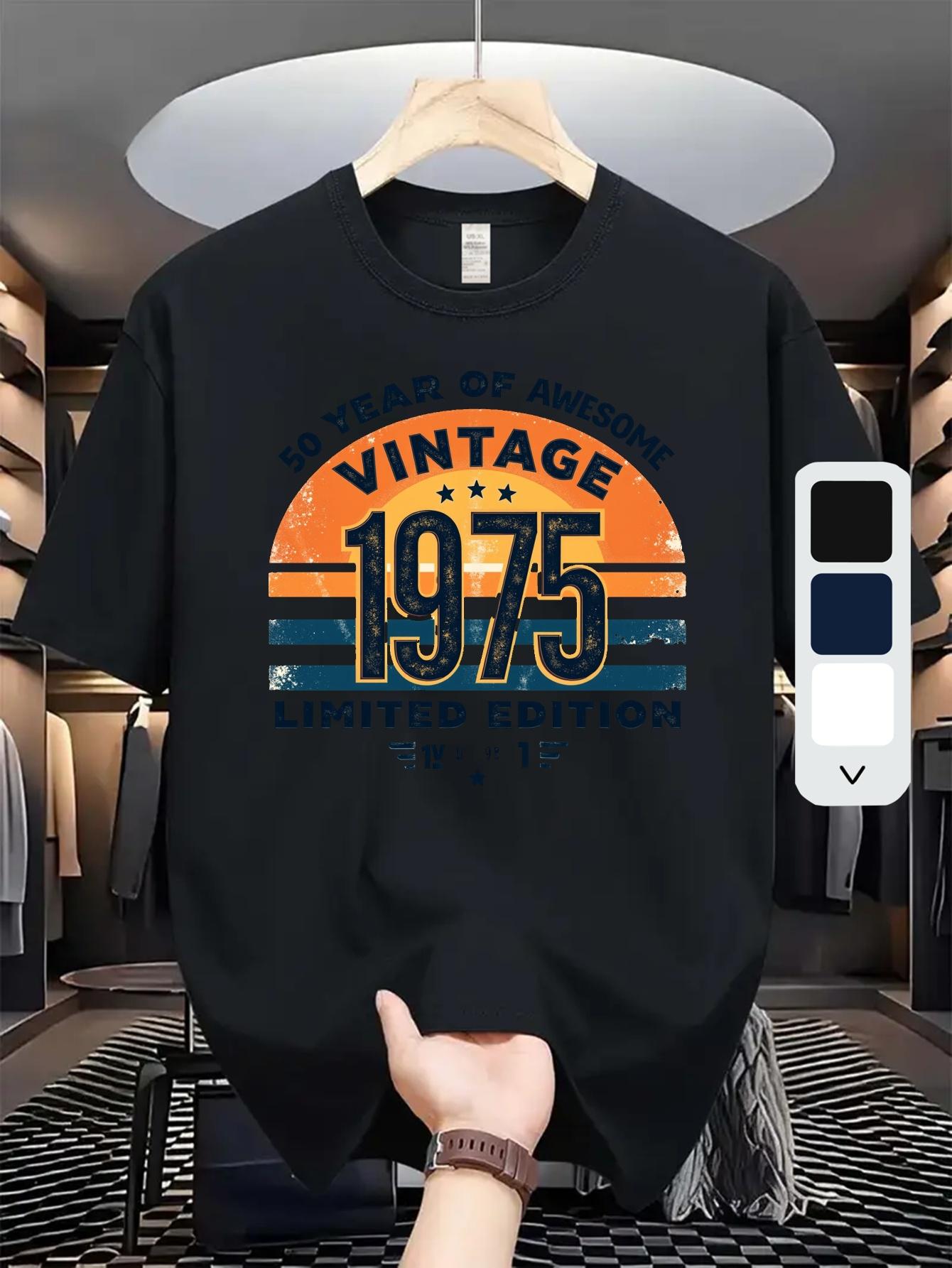 Vintage 1975 Graphic T-shirt - Black Cotton Blend XXXXL