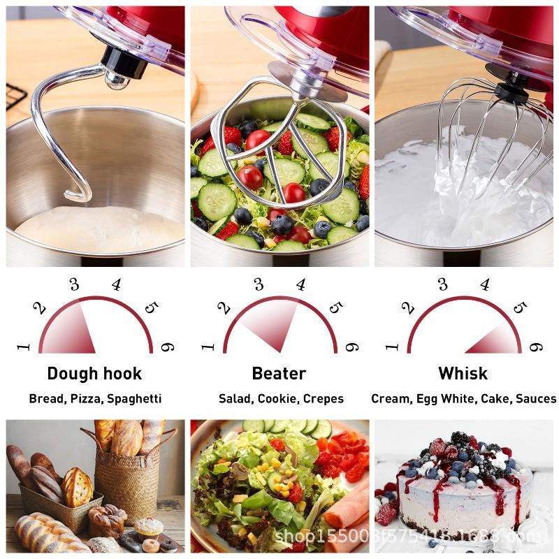 Household Chef Machine Desktop Egg Beater Fully Automatic Electric Kneading Machine Multifunctional Vertical Mixer