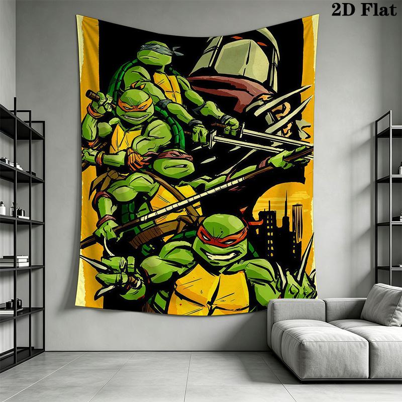 Mutant Turtles Urban Warriors Tapestry Wallmounted Fashion Print Homestay Soft Decoration Tapestry Christmas Gift Work Of Art