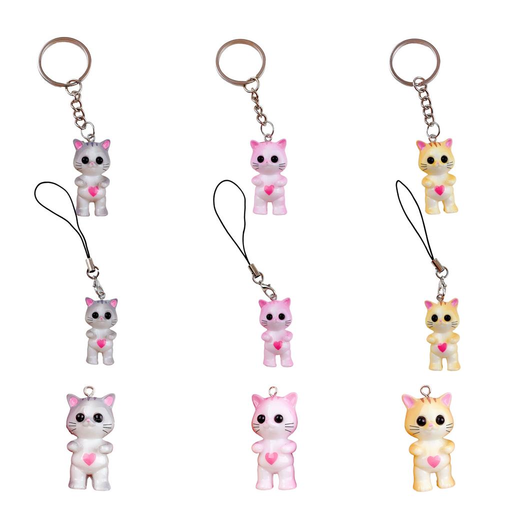 Mode Cartoon Katze Anhänger Schlüsselanhänger Ornament Süße Frauen Auto Schlüsselanhänger Rucksack Handtasche Anhänger Schlüsselhalter Handyband