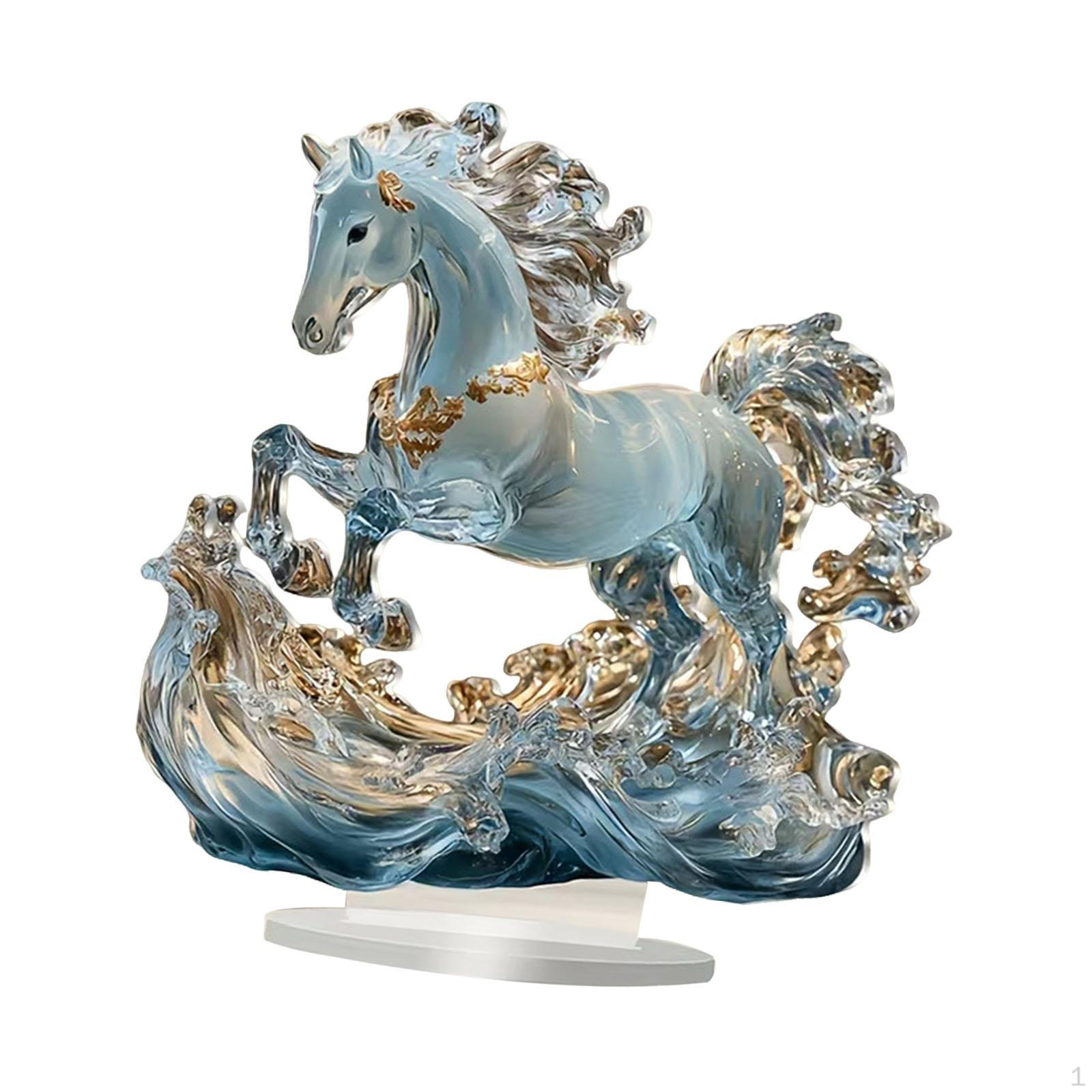 

2D Acrylic Desk Ornament Depicting A Horse, with Base, , for Display Case Style G