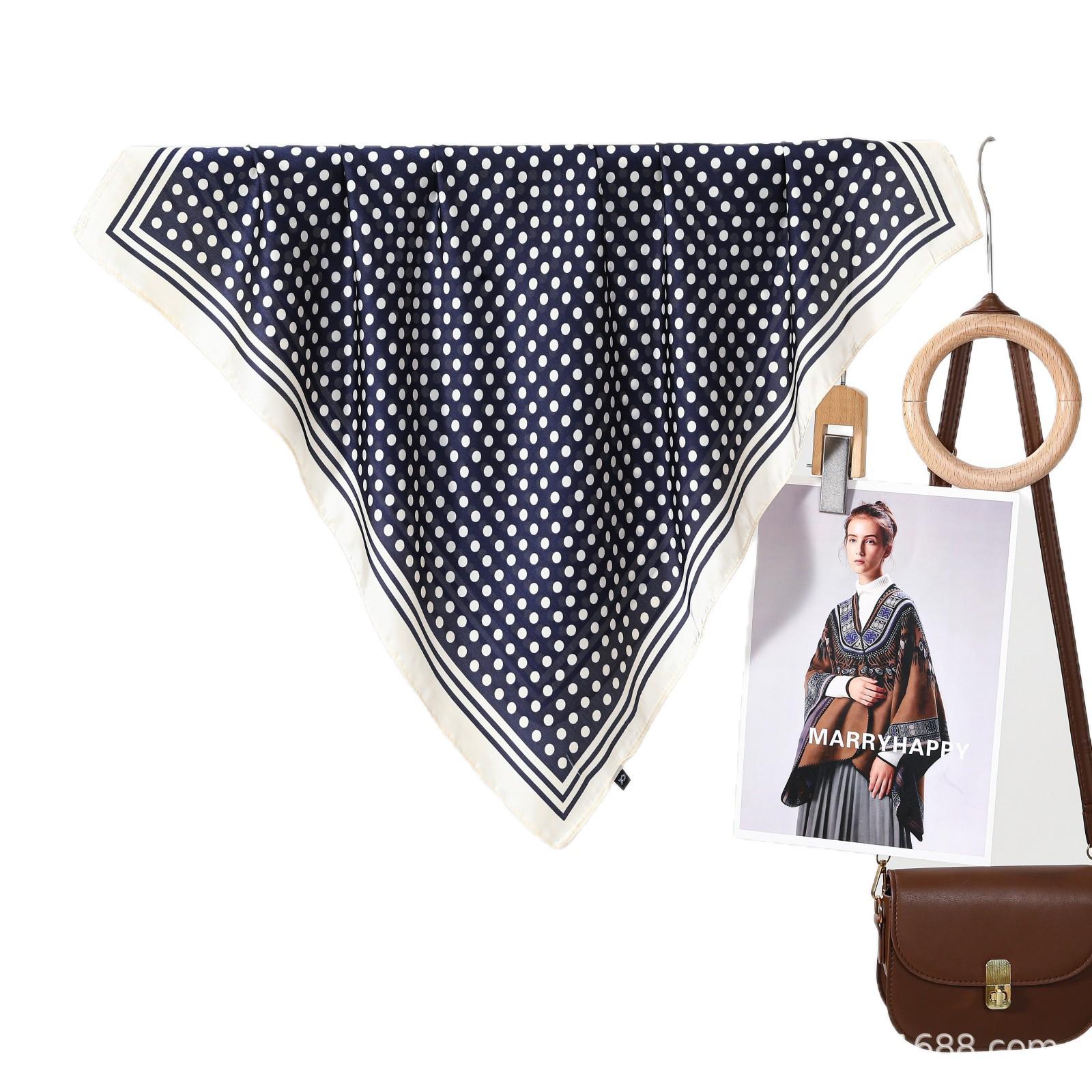 

Women s Classic Polka Dot Silk Scarf - Versatile & Stylish Neckerchief Black Polka Dot Square