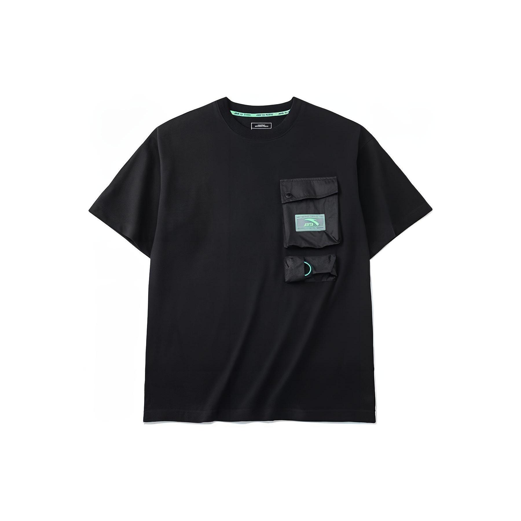 ANTA Life Collection T Shirts Men s Black Crew Neck Moderate Straight Fit 152228122-4 S