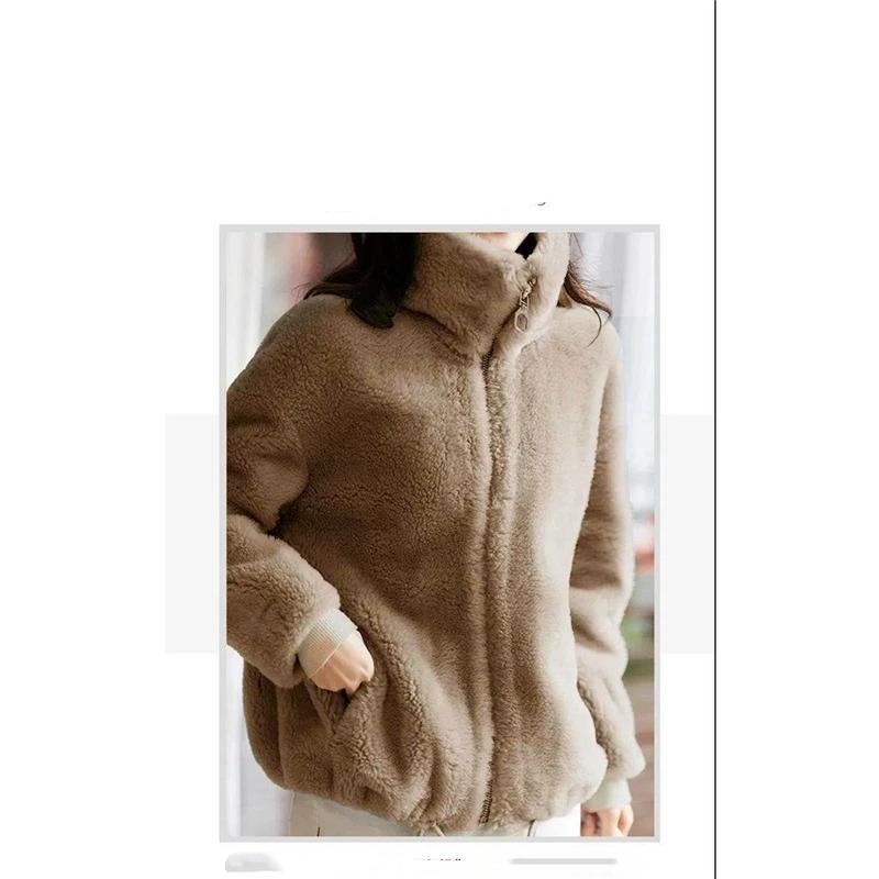 Women's Coat Stand Collar Zipper Warm Jacket Casual Winter Wear