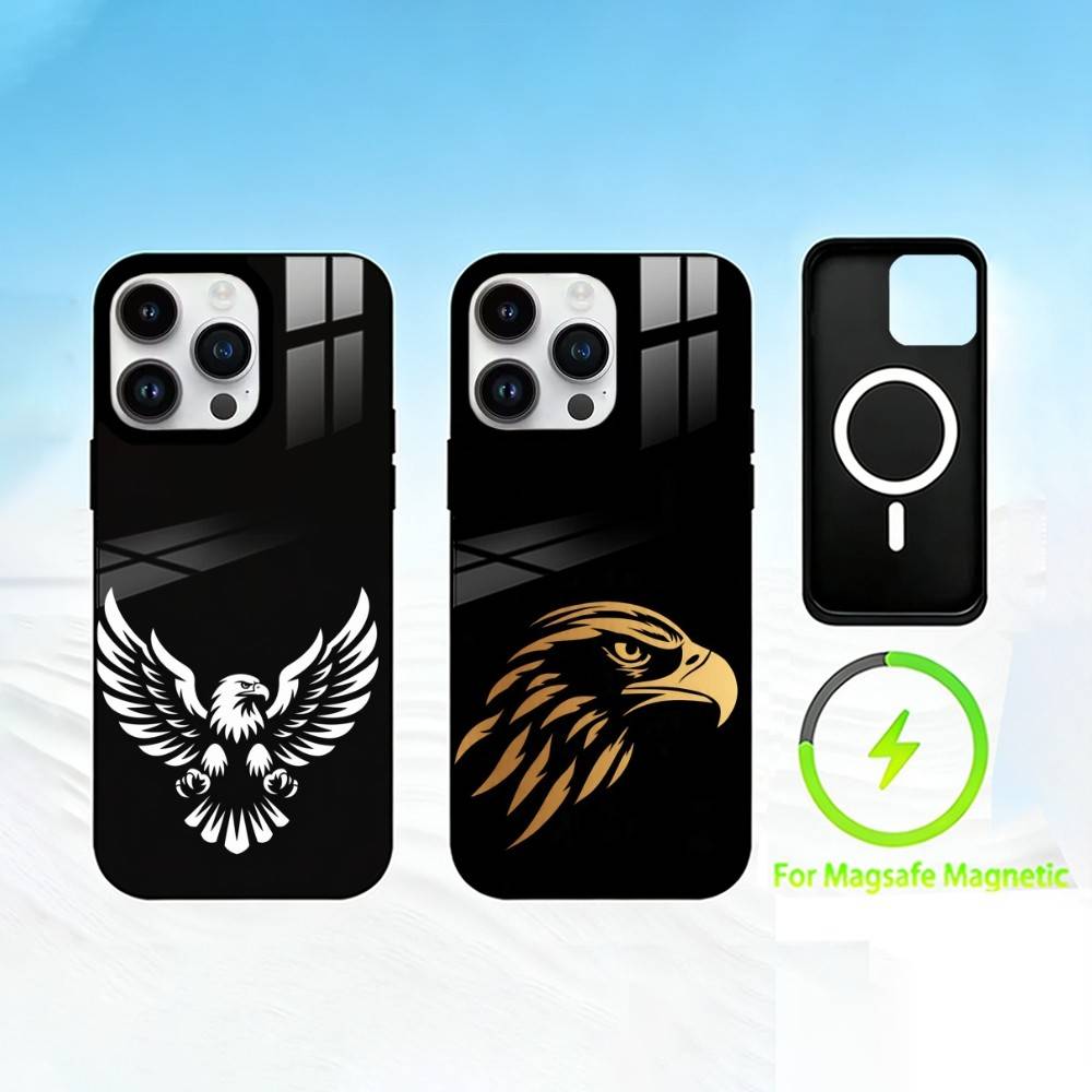 B-bald Eagle Phone Case For iPhone 17 16 15 14 13 12 Pro Max Plus for Mirror Wireless Magnetic Cover