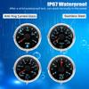 12V24V Universal 52MM 4 Gauge Kit with 2 Sensor Water Temperature + Oil Pressure + Fuel Level + Voltmeter For All Vehicle Marine