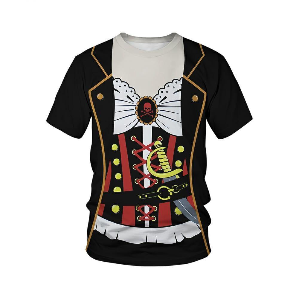 Summer Round Neck 3D American Flag Print Top Fashionable Casual Short Sleeved Men's T-shirts