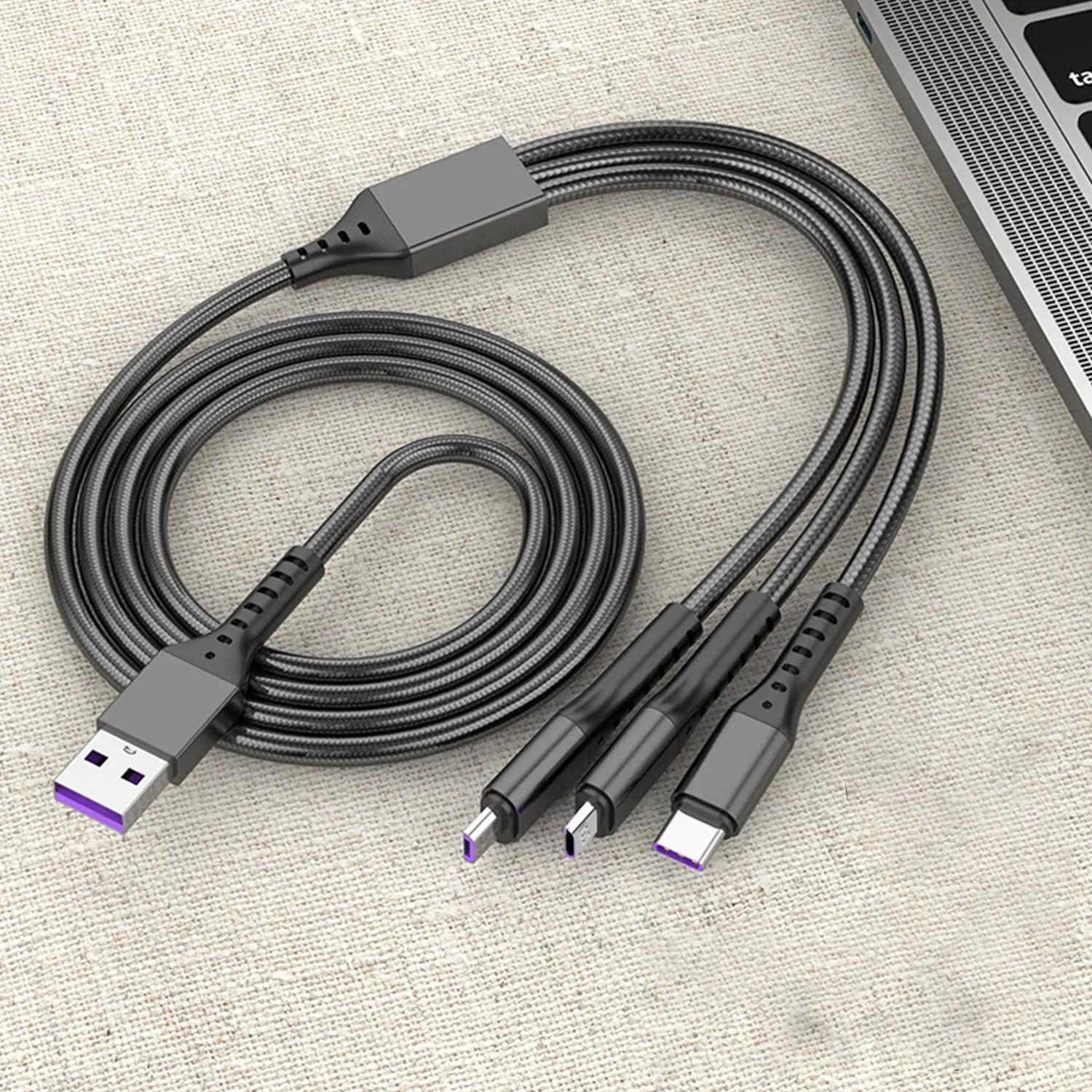 

Lovebay 3 в 1 5A 66W USB Type-C кабель для быстрой зарядки 3 в 1 Micro USB Type C зарядное устройство кабель для передачи данных для iPhone 14 Samsung Xiaomi 1.2m