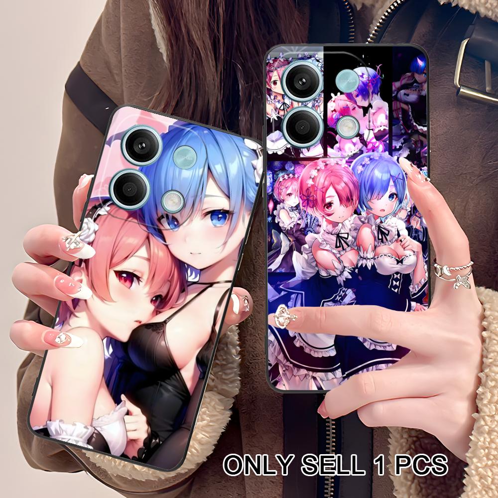 ReZero Rem Ram Matte TPU Mobile Phone Case for POCO M7 M6 M5 M4 M3 X7 X6 X5 X4 X3 Pro GT 5G Colorful Printing Cover
