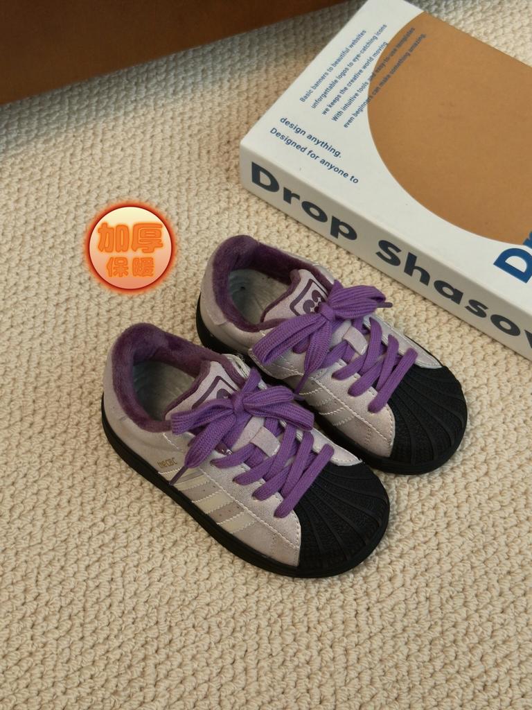 XSHX shell head shoes | Boys and girls autumn and winter leather surface non-slip rubber sole Velcro limited joint model