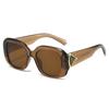 New European and American light luxury sunglasses, large frame fashion women's street shooting retro oval bag flower high-end sunglasses