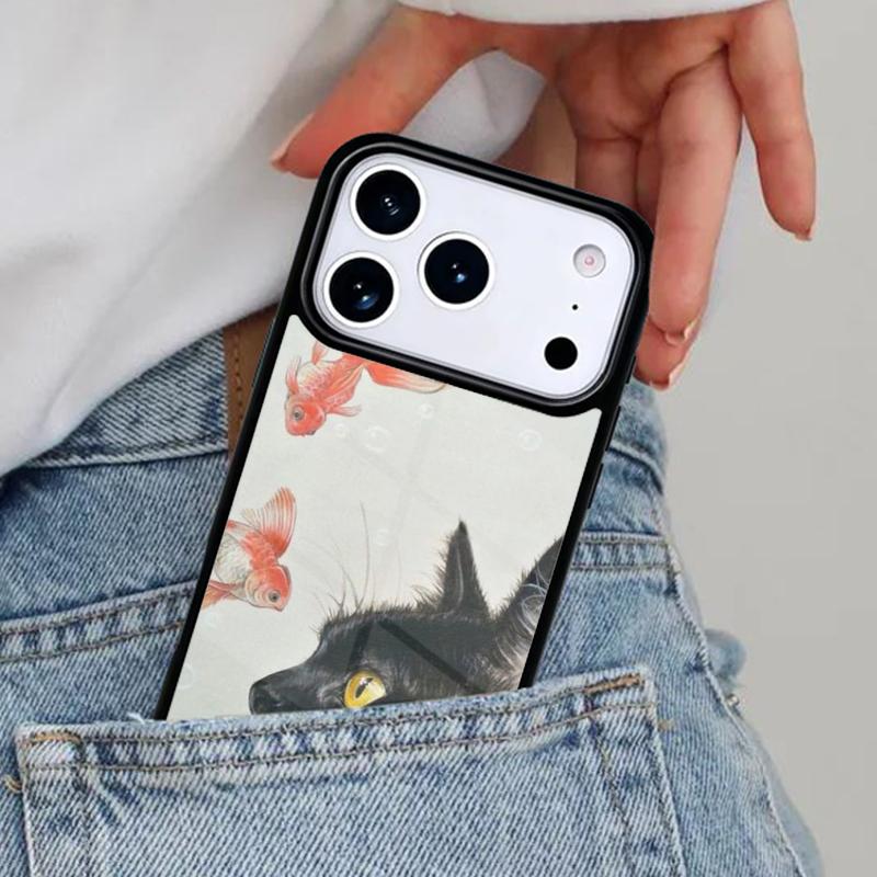 Cat And Goldfish Phone Case for iPhone 16e 15 14 13 12 17 Pro Max Plus Air 17pro Cover Coque