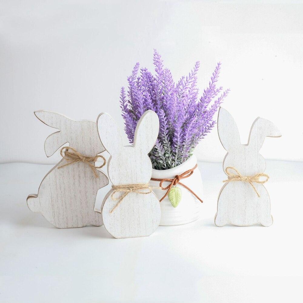 Easter Ornaments Wooden Easter Bunny Wooden Tabletop Decoration Tray Easter Bunny Diy Crafts Graffiti Easter Decor For Home