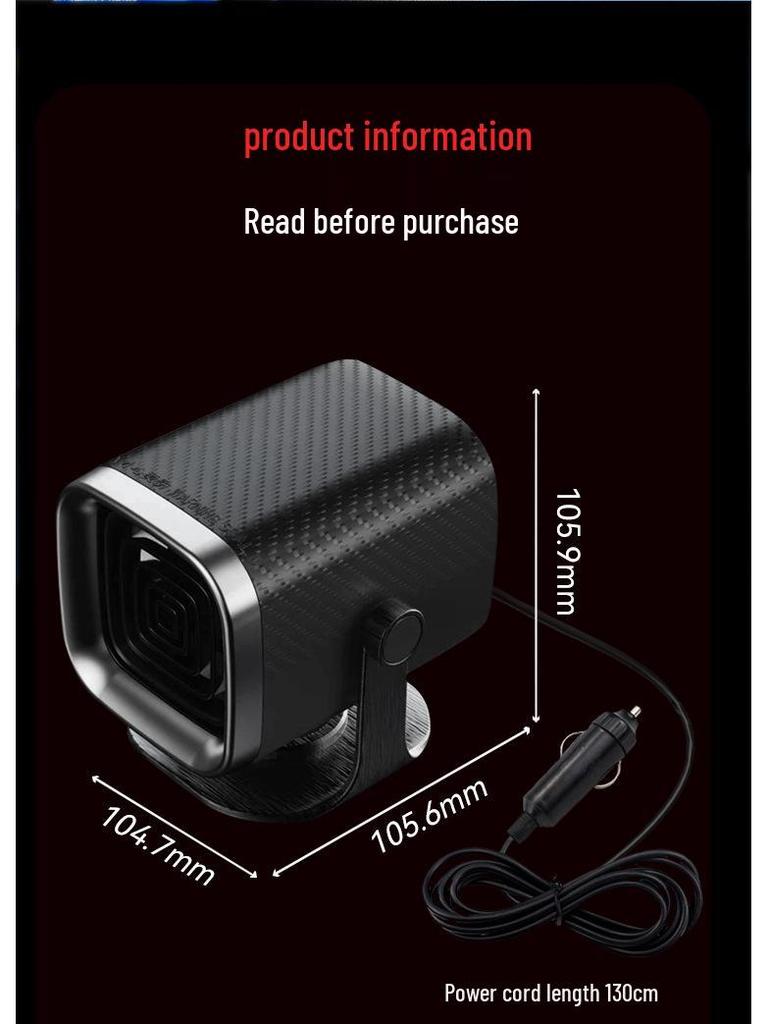 12V/24V Auto Windschutzscheibenheizlüfter - Enteisen, Entnebeln & Drehen