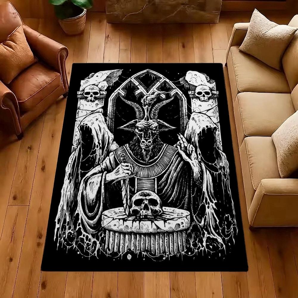 Five Elements Pentacle Double Moons Rectangular Rug Soft Texture Nonslip Carpet For Kids Bedroom Play Area Home Party Decor Holiday Gift