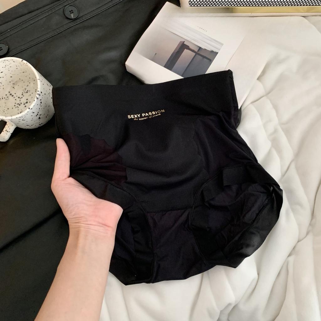 Women's Spring and Summer Ice Silk Fast Dry Belly Extension Crotch High Waist Underwear
