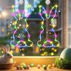 Illuminated Standing Droopy-eared Hanging Lamp, LED Colored Lights To Create An Easter Atmosphere For Indoor Window Decorations.