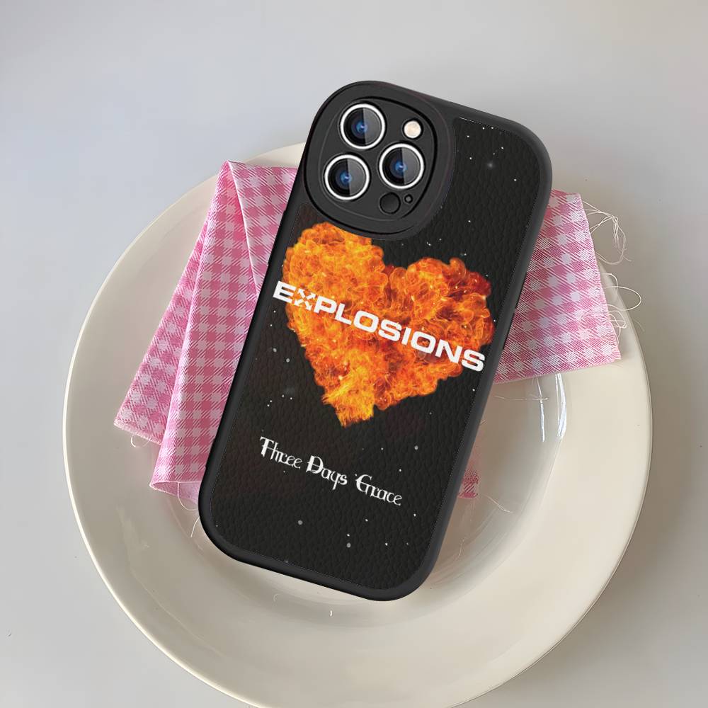Classic Vintage Three Days Grace Band Phone Case For IPhone 16 15 14 11 12 13 Pro Max Plus Back Leather Shell