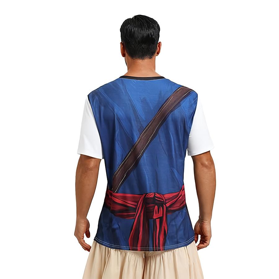 Maglietta a maniche corte Costume da Pirata Teschio Capitano a maniche corte da Uomo Stampa 3D Girocollo Costume per Festa a Tema Halloween