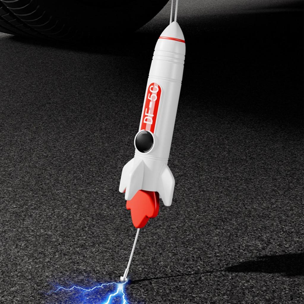 Anti Static Grounding Strap For Car 3D Rocket Design Ground Wire Electrostatic Styling Adjustable Anti-Static Strip For Safe